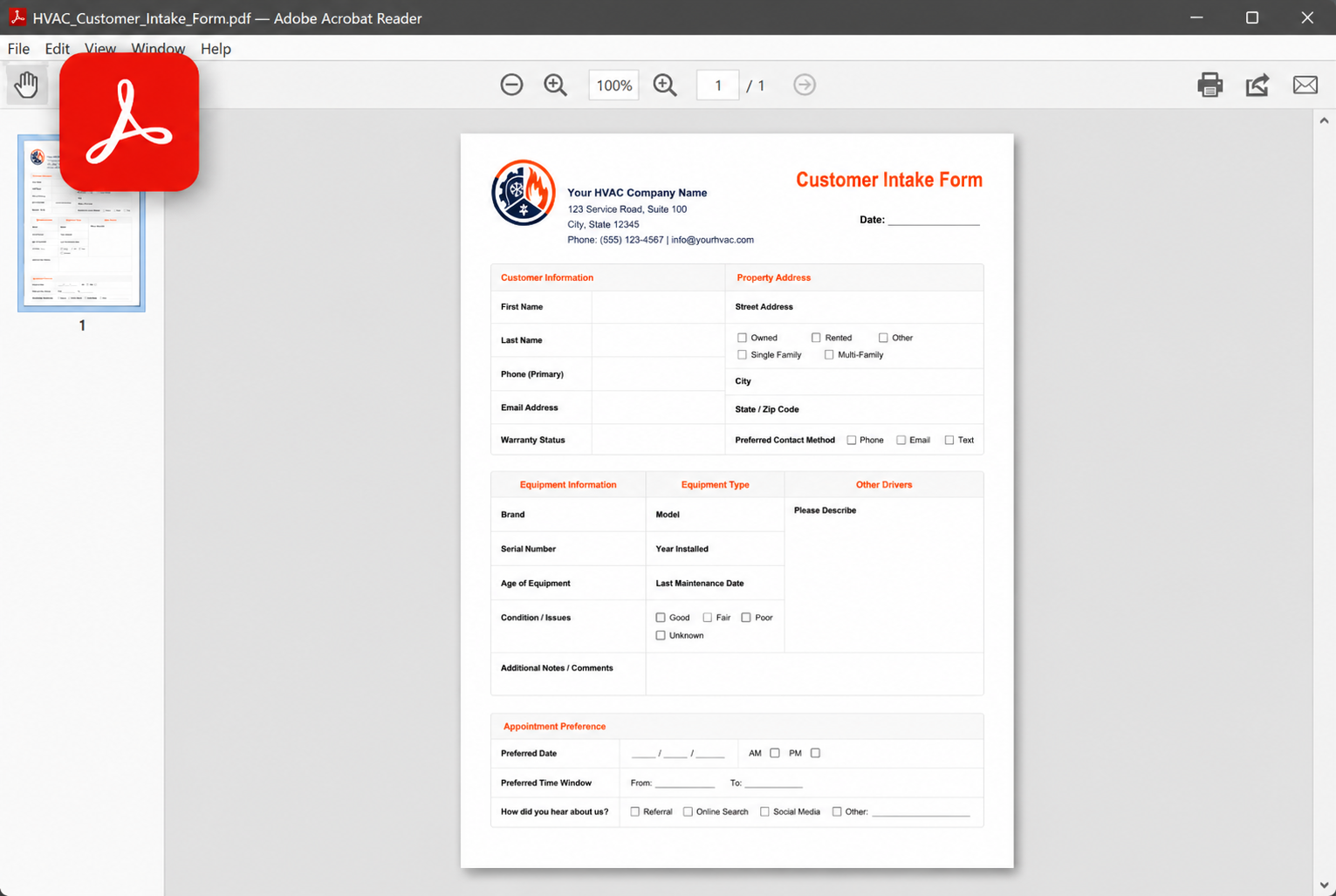 PDF format preview