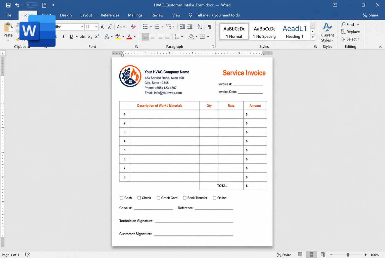 Microsoft Word format preview